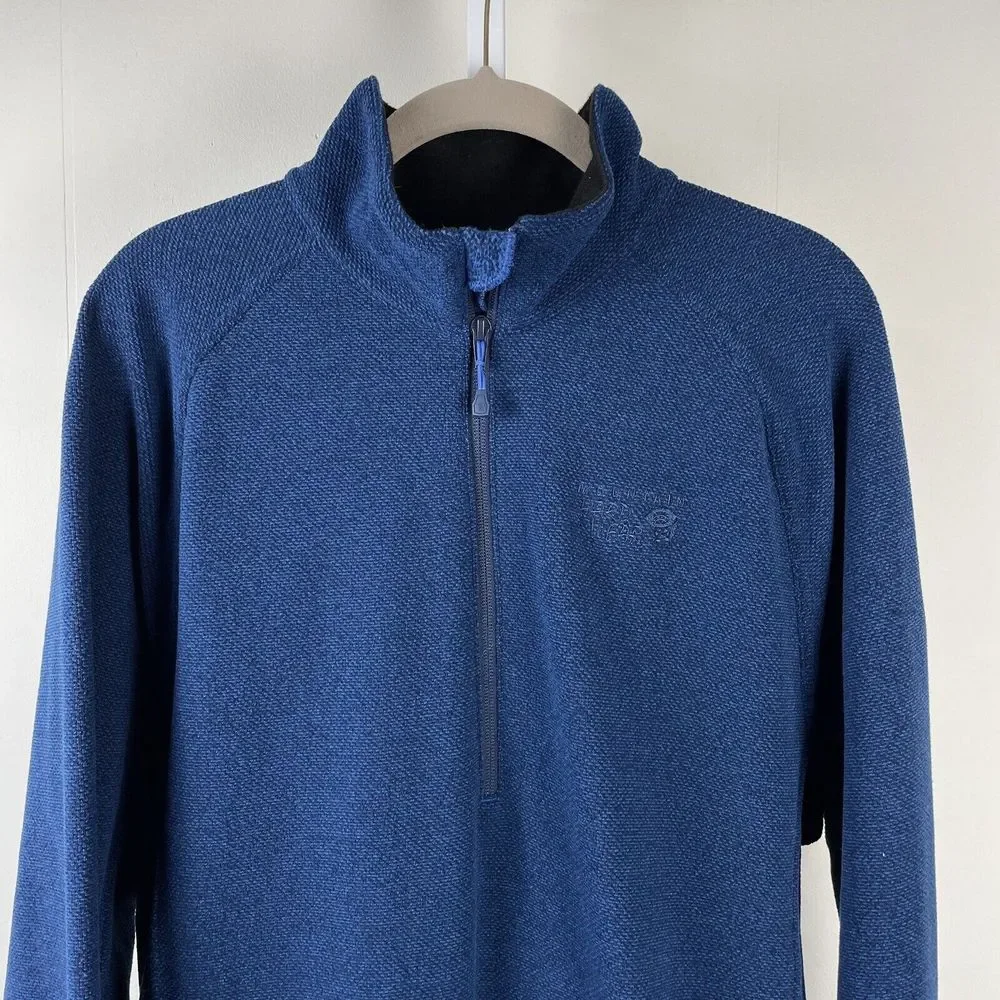 Mountain Hardwear 1/4 Zip Microfleece Pullover Jacket Blue Mens‎ Large